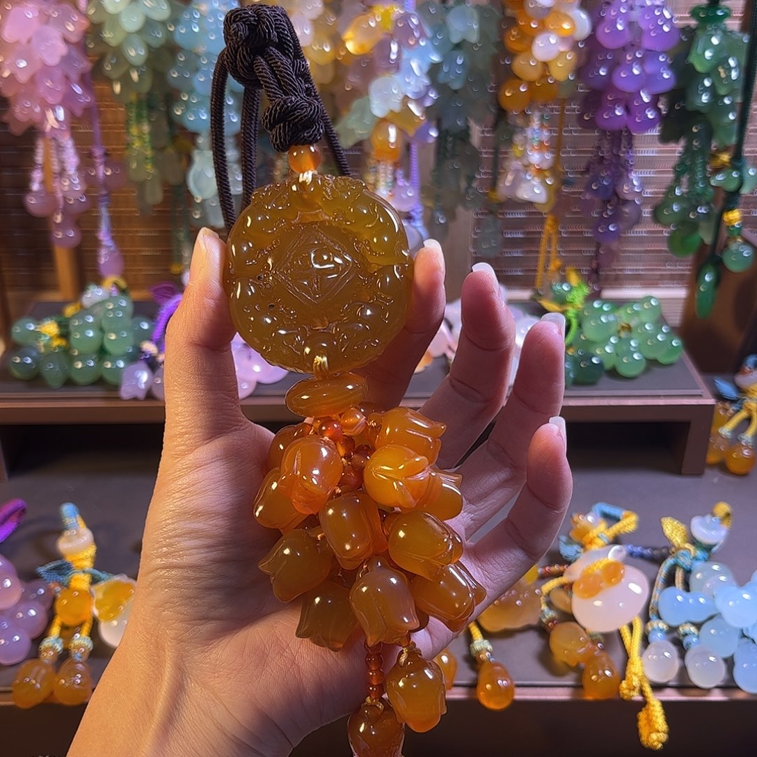 野***合玛瑙/玉髓未镶嵌车挂福利款汽车挂件