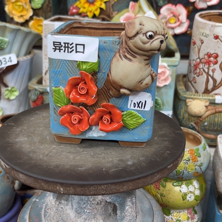 紫砂花盆粗陶材质多肉花盆