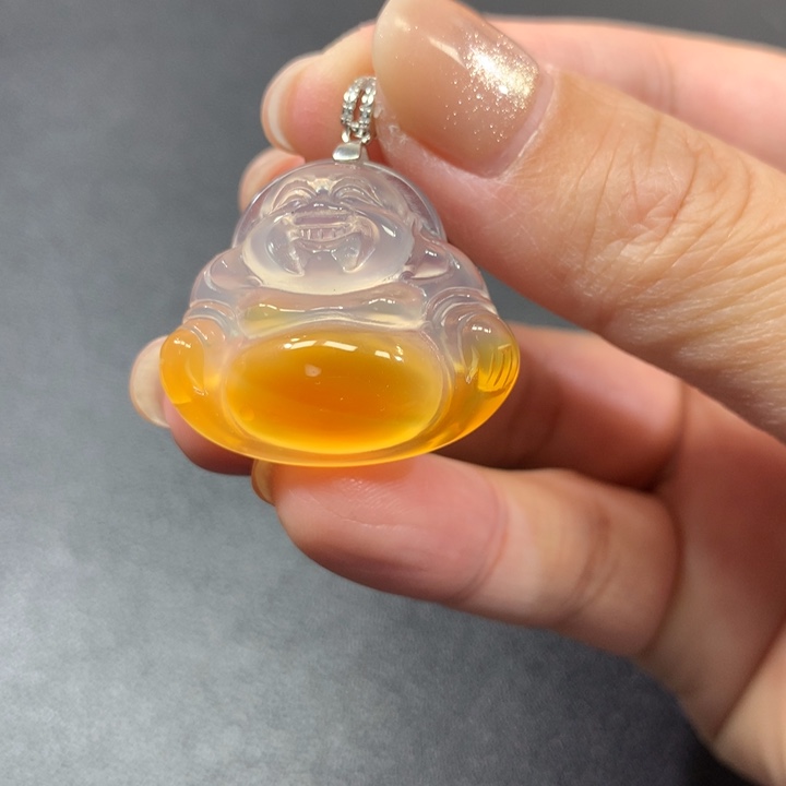 l***a玛瑙/玉髓银S925镶嵌颈饰