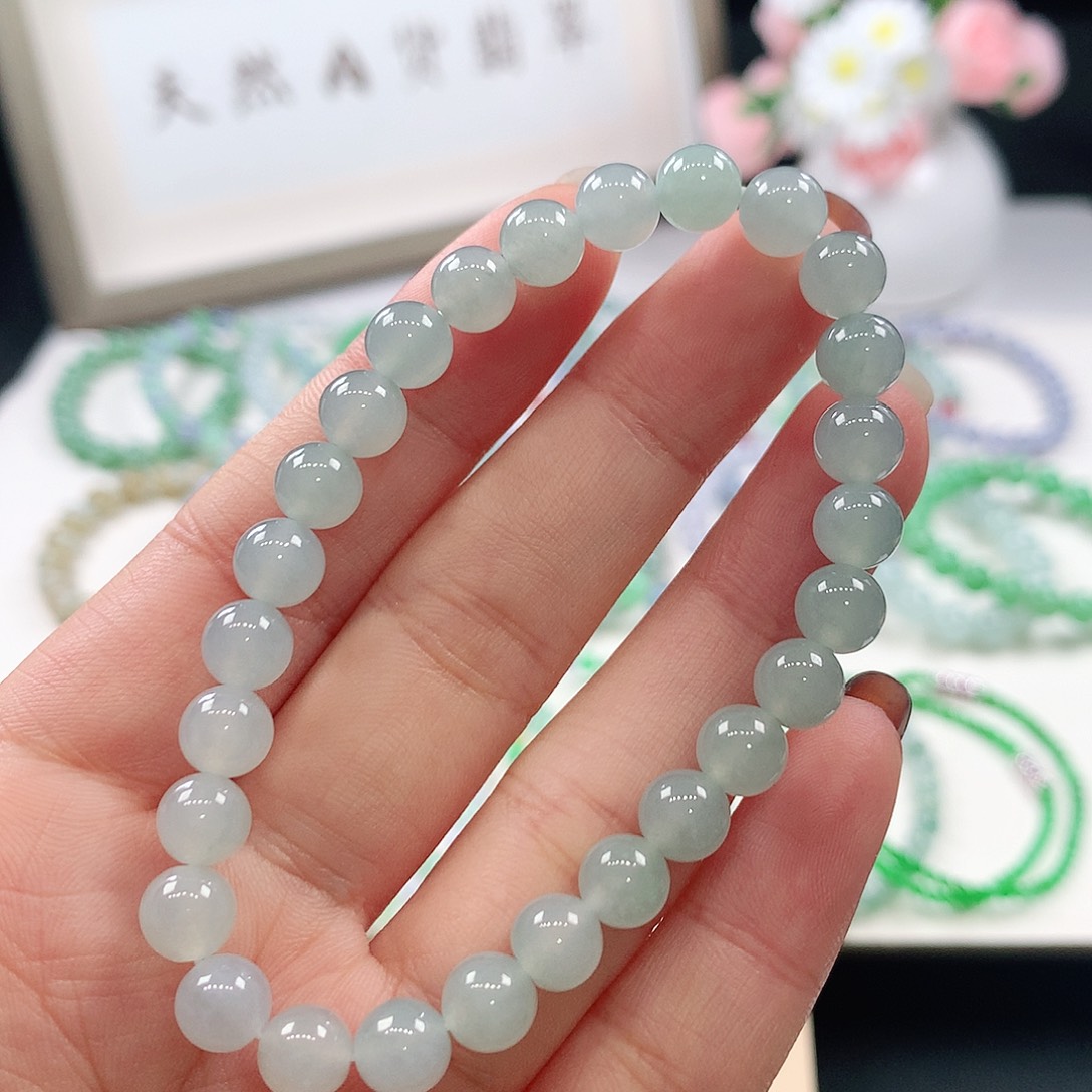 翡翠未镶嵌手链6.8
