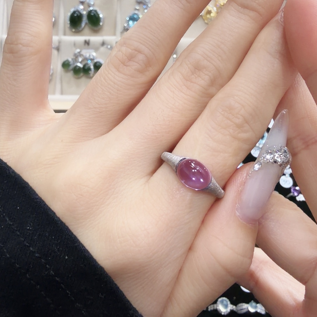 ****䅈紫晶戒指银S925镶嵌