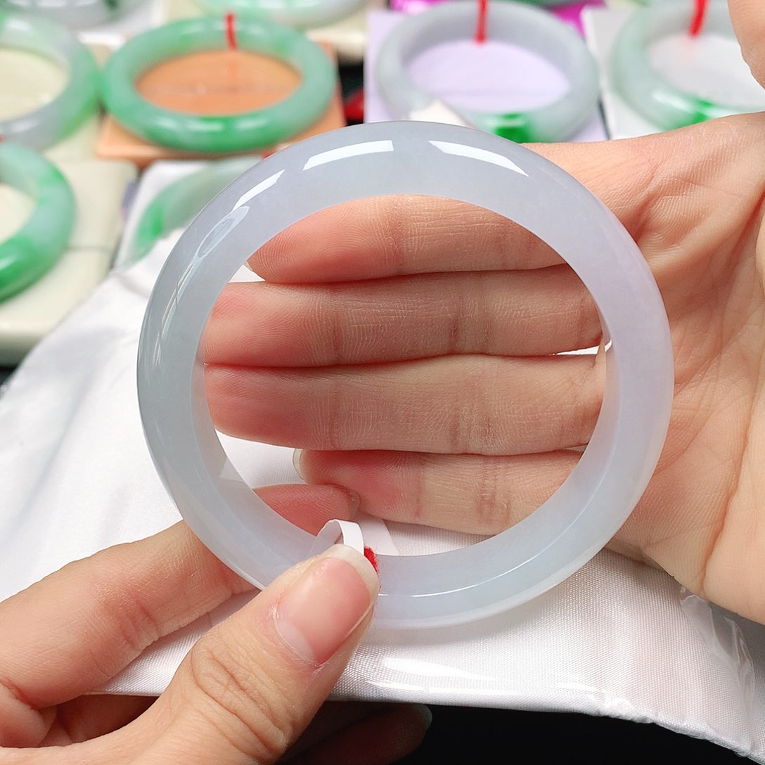 翡翠手镯未镶嵌天然翡翠手镯56