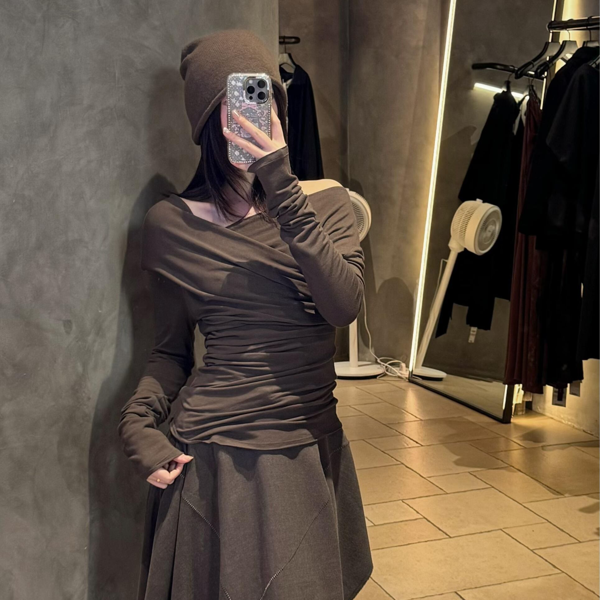 ZZ通勤女装长裙秋冬轻熟风时尚套装不规则气质时尚针织X140