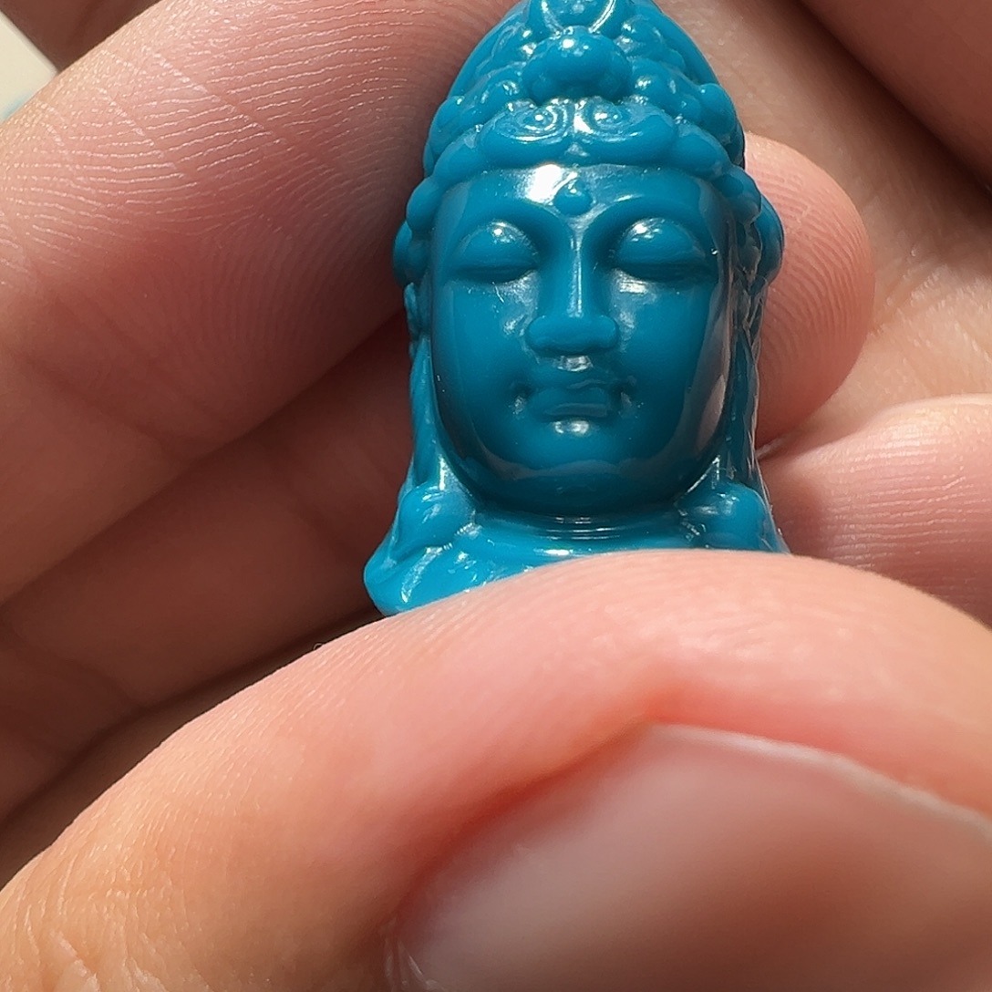 琉璃/树脂/塑料类重宝观音造像暴力蓝色