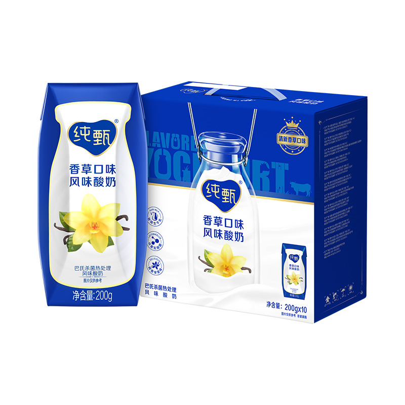 蒙牛纯甄香草口味风味酸奶 200g*10盒/箱