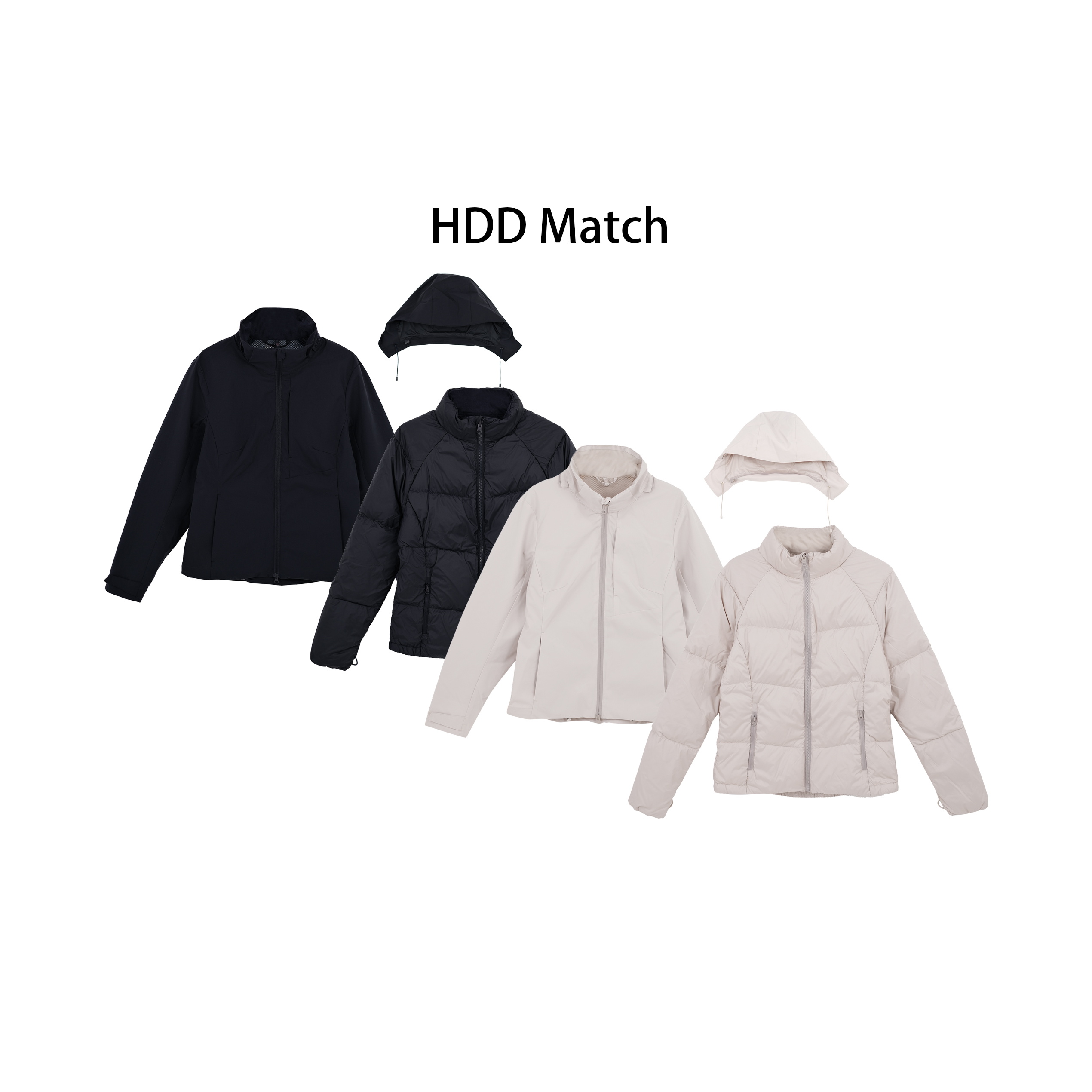 HDD- "羽绒乐章" 90白鸭绒 冬季女款法式显瘦修身连帽羽绒服Y9711
