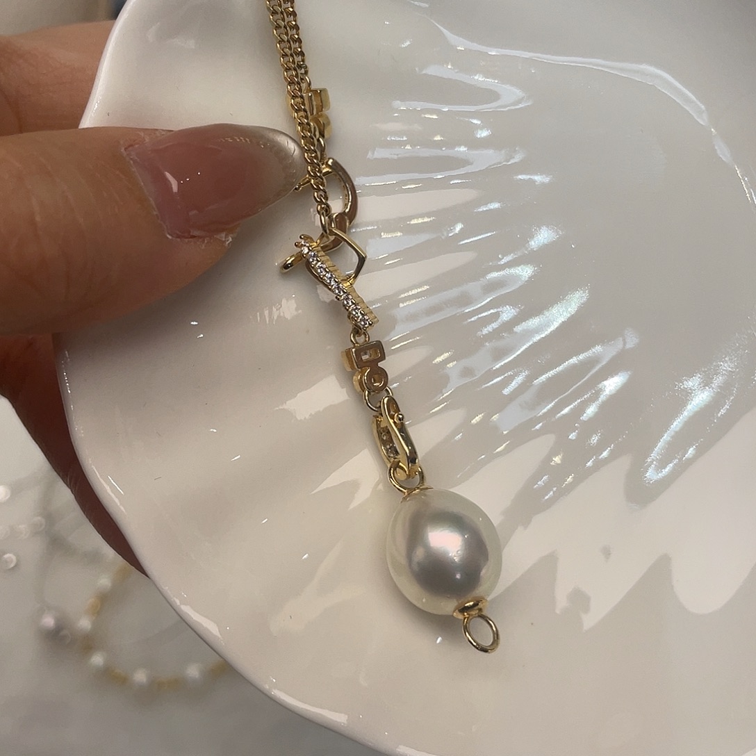 吊坠(不含链)银S925镶嵌海水珍珠