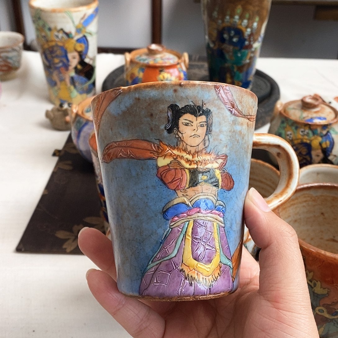 手工手绘哪吒马克杯