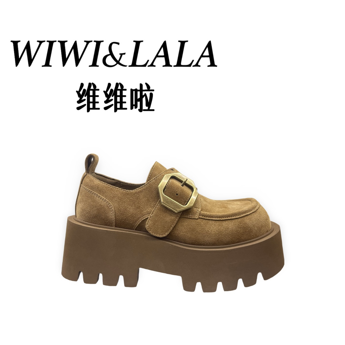 【维维啦】AW25秋款牛皮牛京金属扣乐福厚底小皮鞋602-1