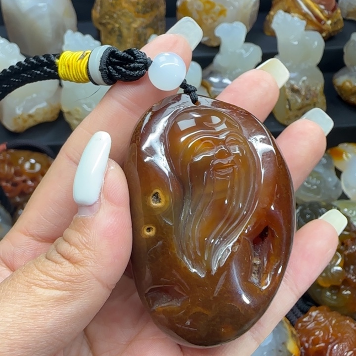 玛瑙/玉髓合金手把件