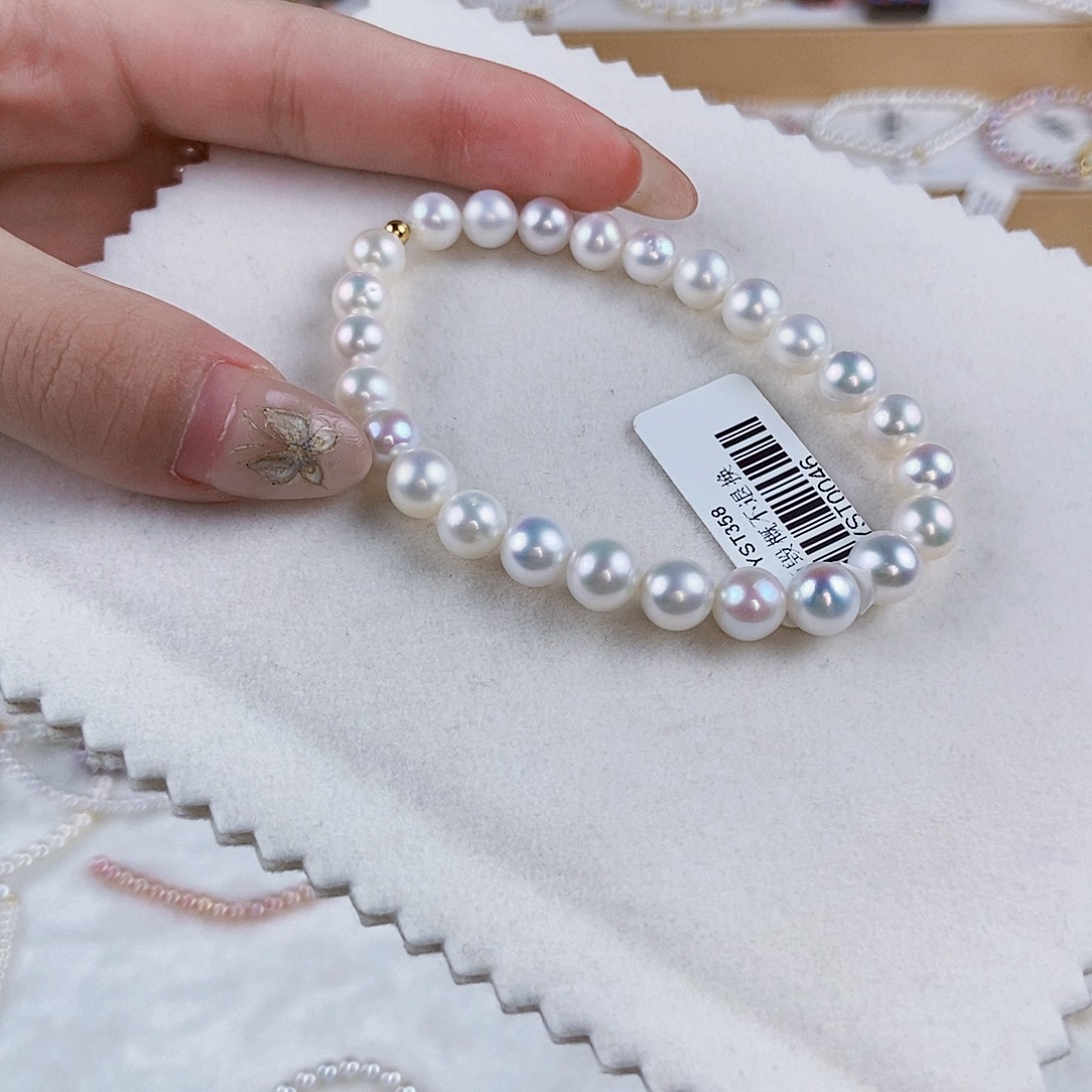 淡水珍珠手绳银S925镶嵌