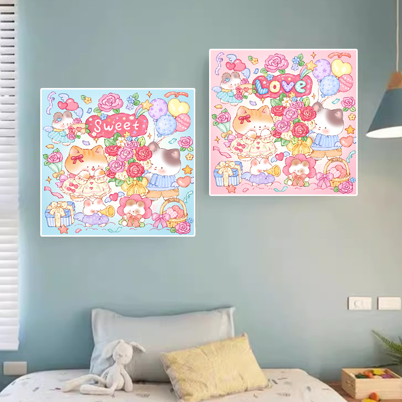 《代代十字绣定制汤丸老师甜蜜520粉》60×60新疆长绒棉37色大格四股