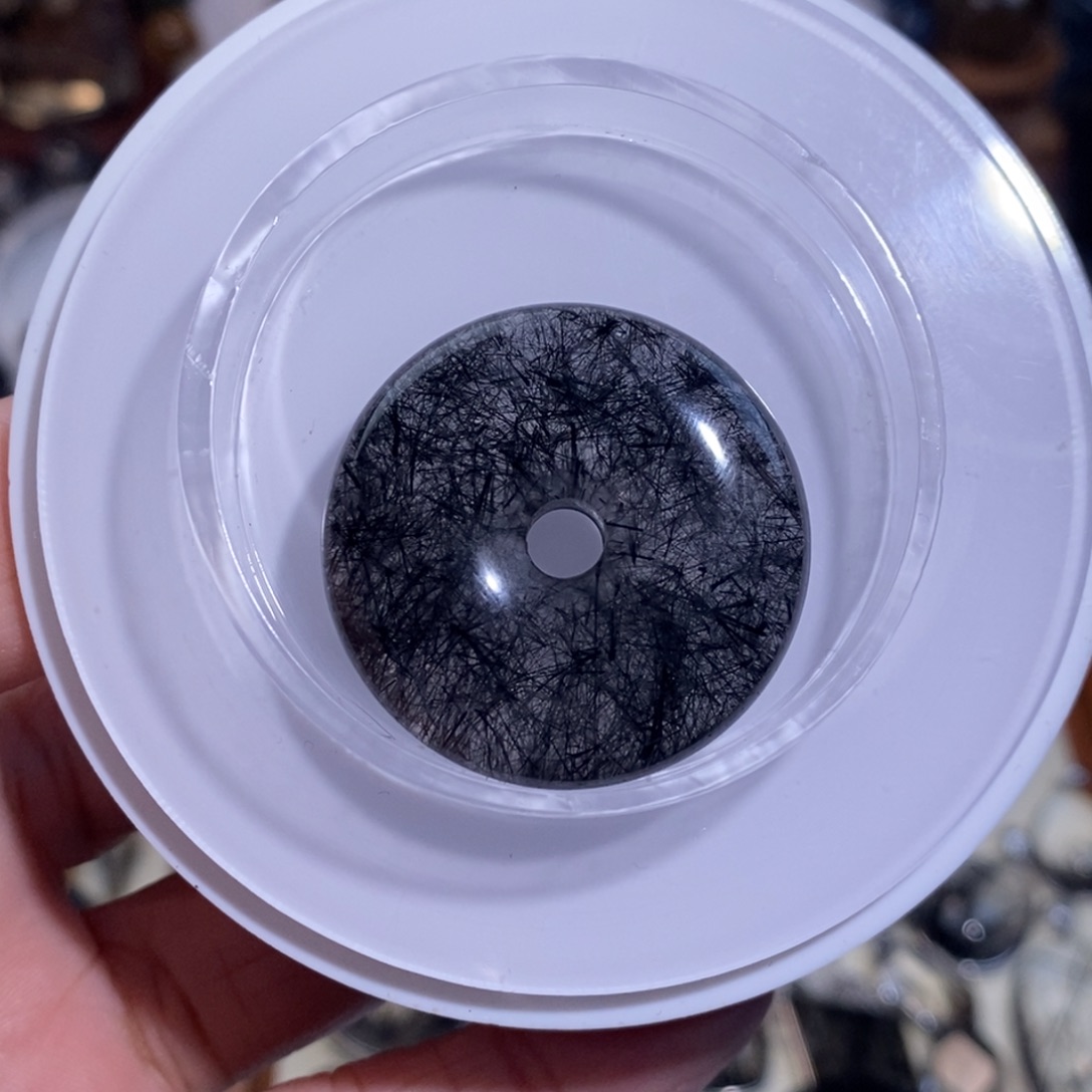 未镶嵌水晶手链黑发晶平安扣33×10全透体满发蕾丝