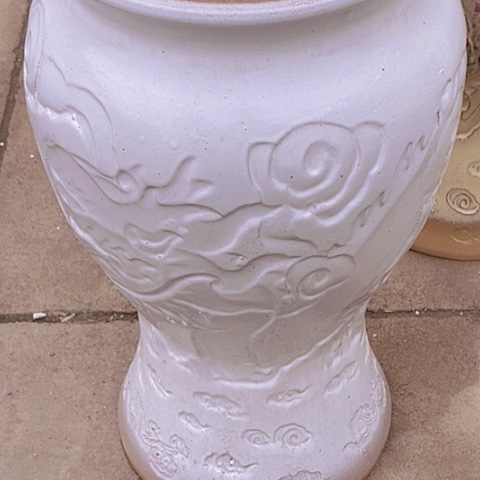 紫砂花盆口21高度43瑕疵地裂