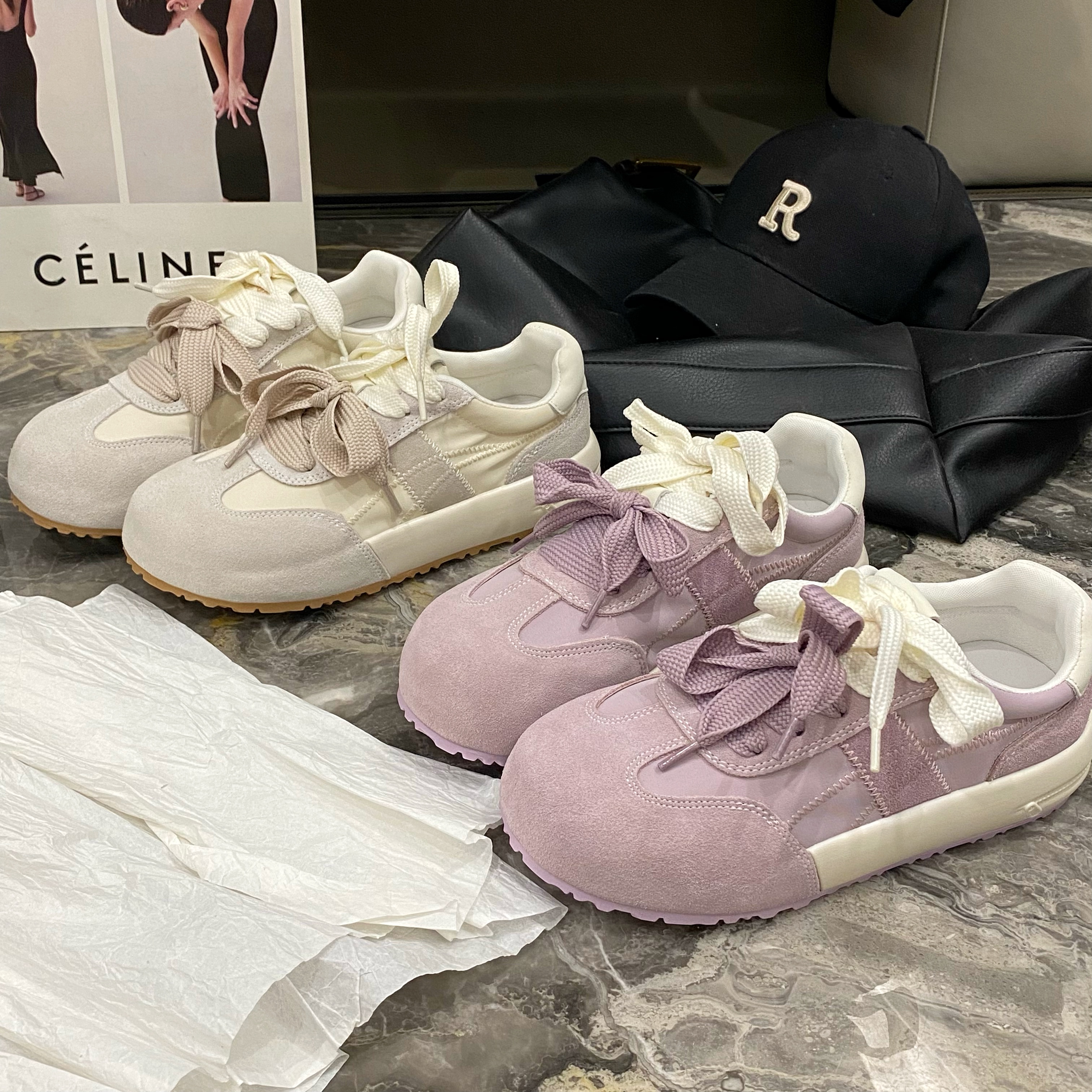 【猪猪家】厚底德训鞋女2025春夏新款爆款时尚百搭小板鞋女运动休闲