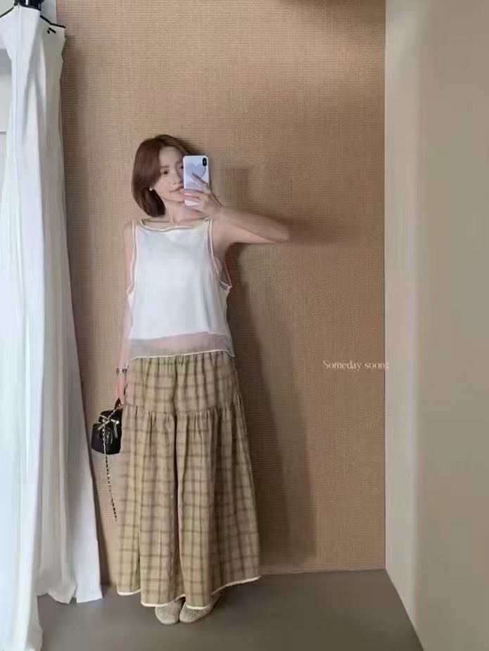 【葡萄的小店】背心短袖小衫半身裙短裤套装