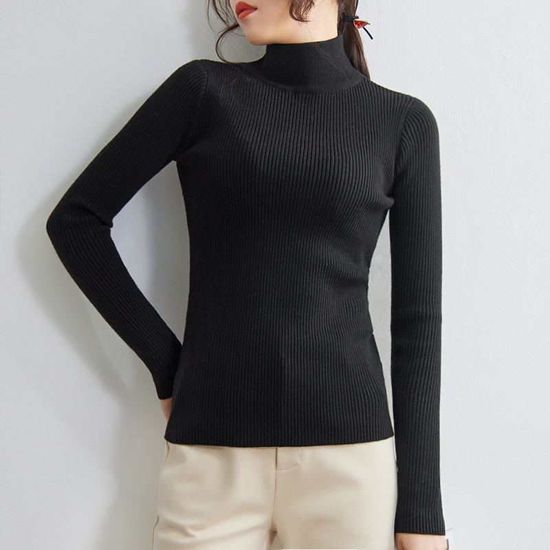 加厚半高领打底衫秋冬新款2025爆款内搭针织衫中领毛衣女修身上衣