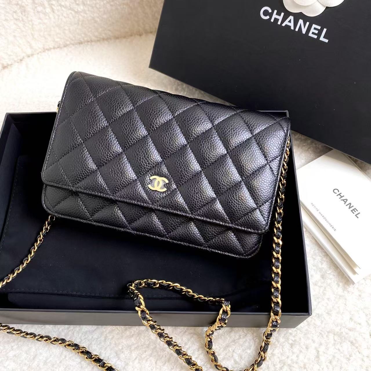 99新 Chanel/香奈儿 黑金woc包/77957380/12期免息/代卖服务