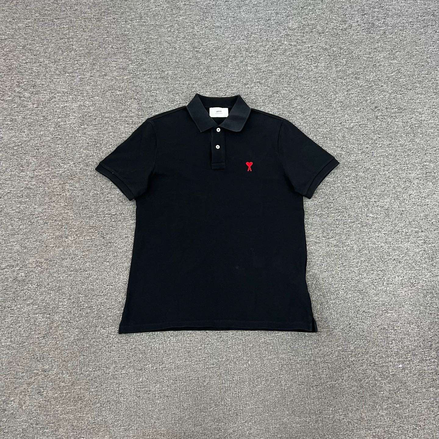 99新 AMIPARIS ami 爱心刺绣polo短袖