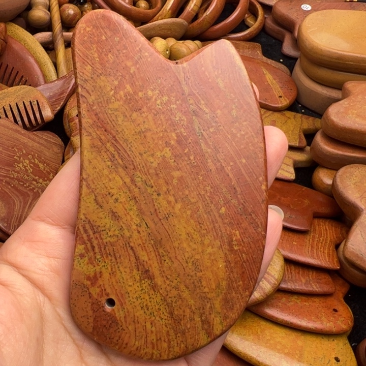 泗水砭石富贵红刮痧板梳子