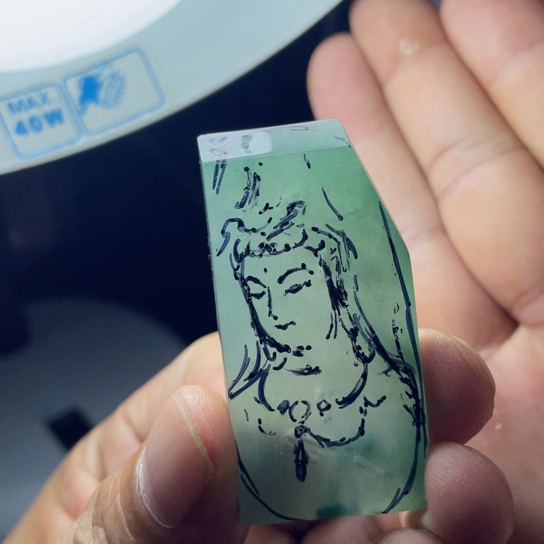 未镶嵌定制翡翠观音法相