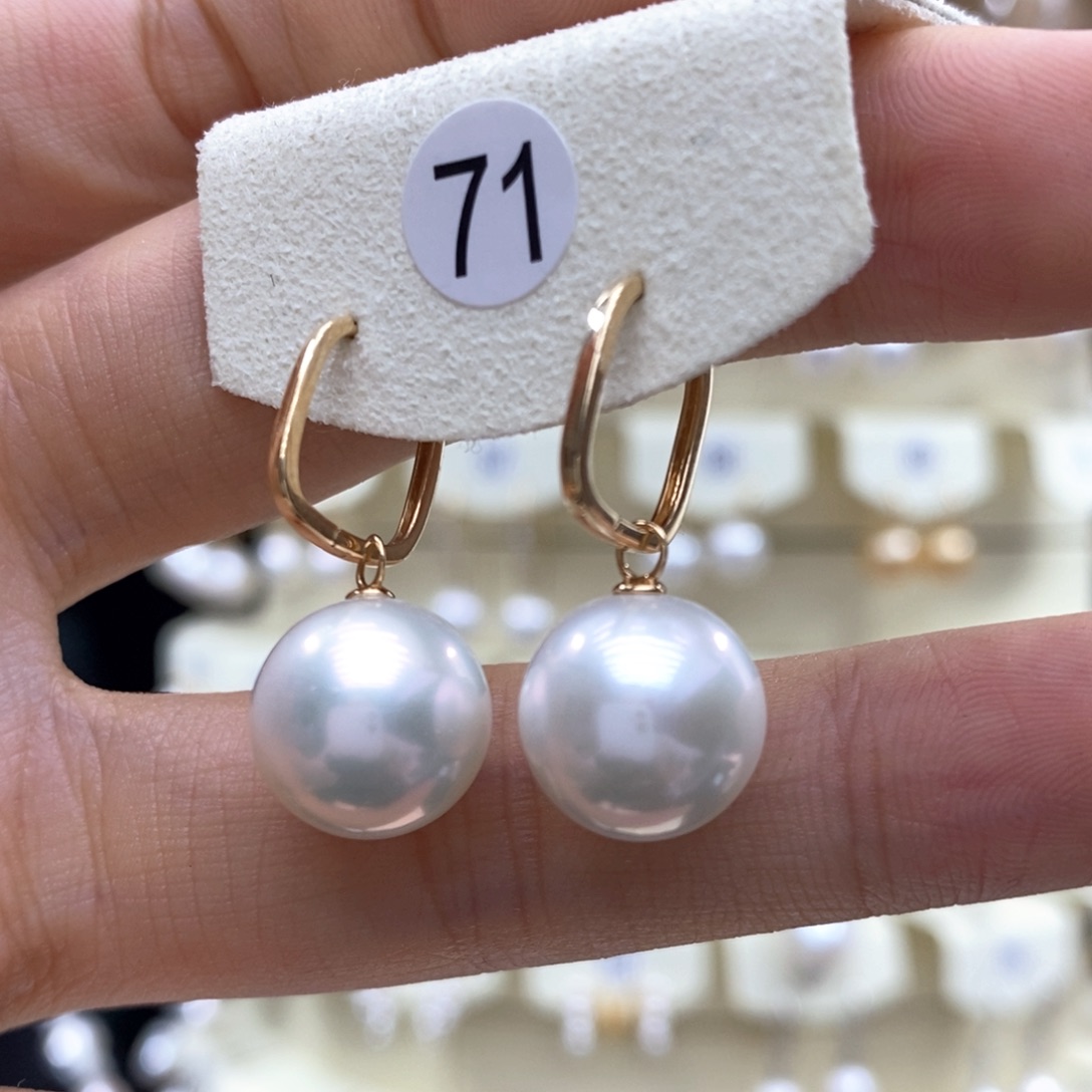 淡水珍珠耳饰18K金镶嵌