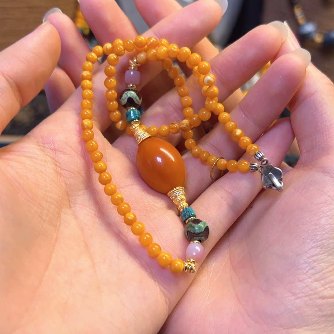 蜜蜡颈饰未镶嵌锁骨链