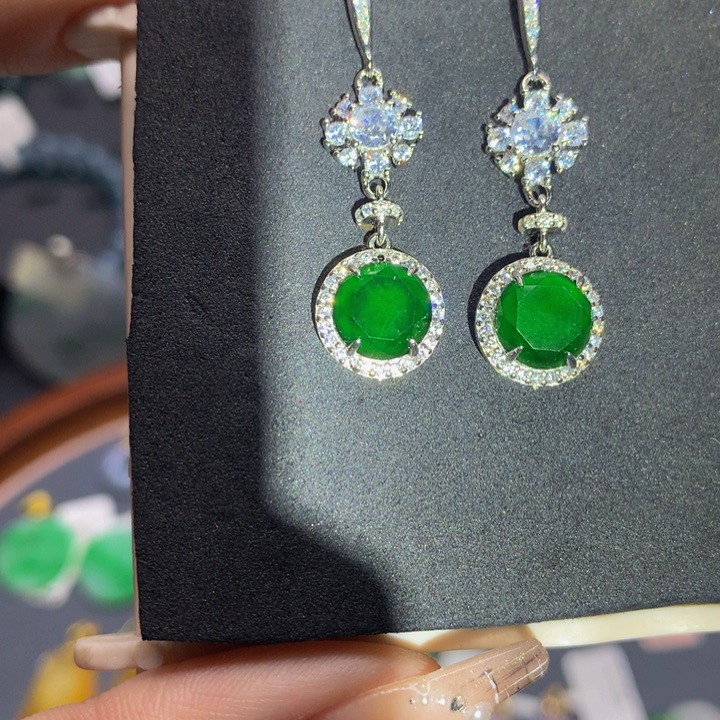 翡翠手链银S925镶嵌翡翠