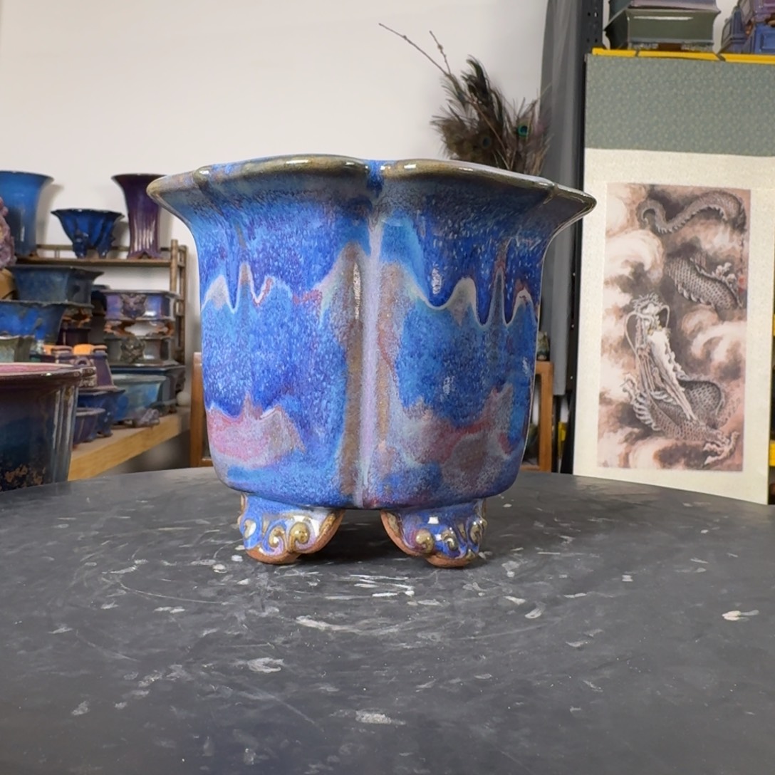 日***方陶摆件觉象绿植盆景花盆