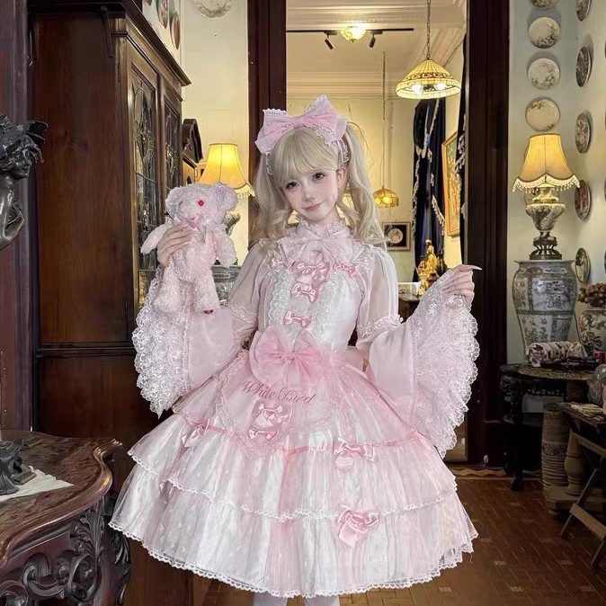 森瑶实体店—【艾莉尔】现货秒发 纯色古早doll感大裙摆洛丽塔lolita