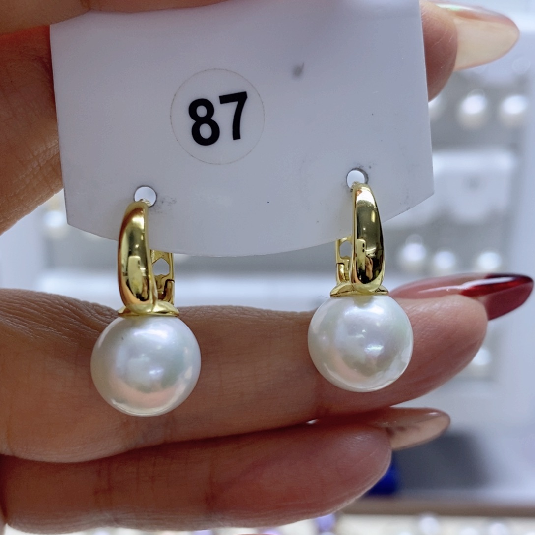 淡水珍珠耳饰银S925镶嵌陇****售