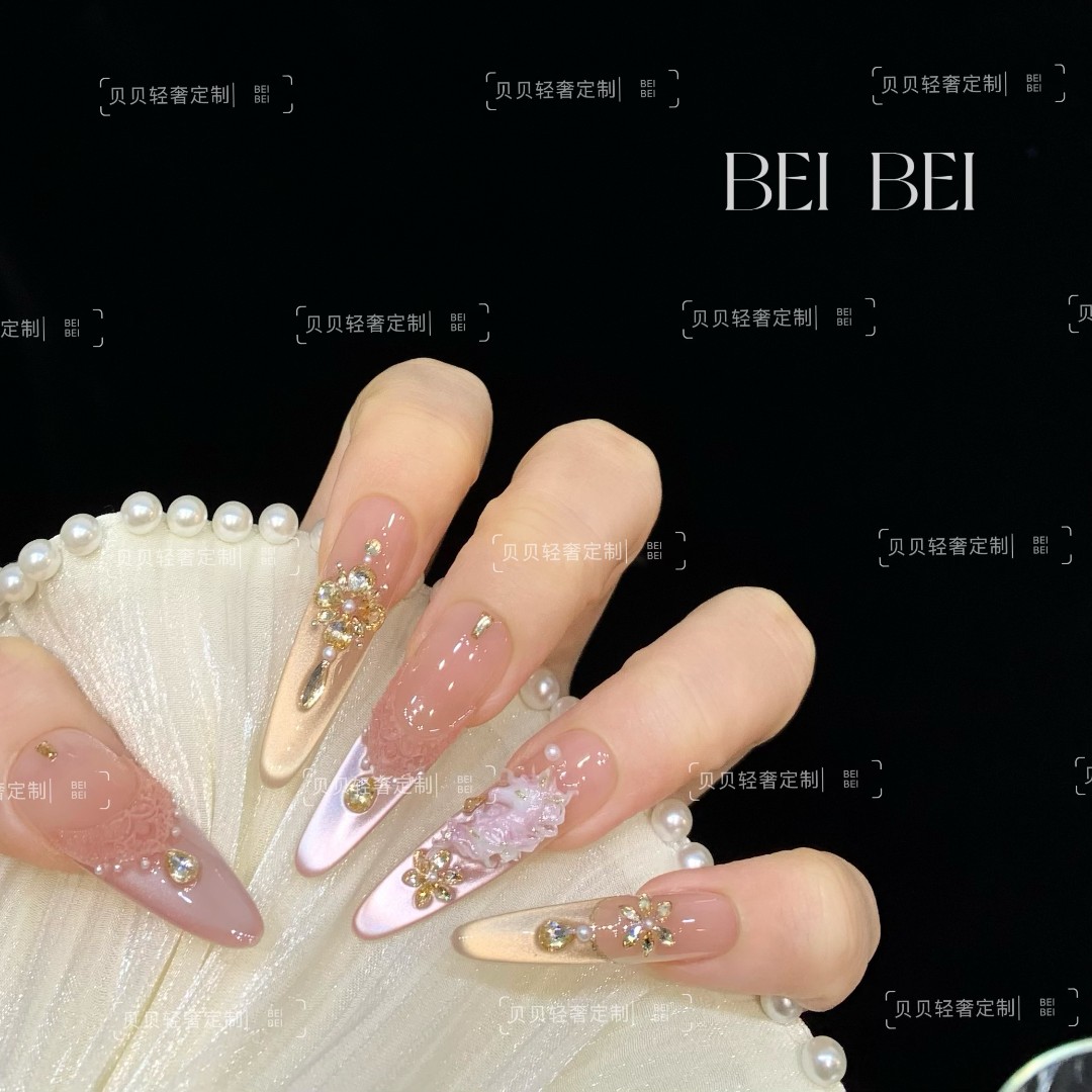 【独角兽】贝贝手工美甲-可重复佩戴-掉钻包补-10片装