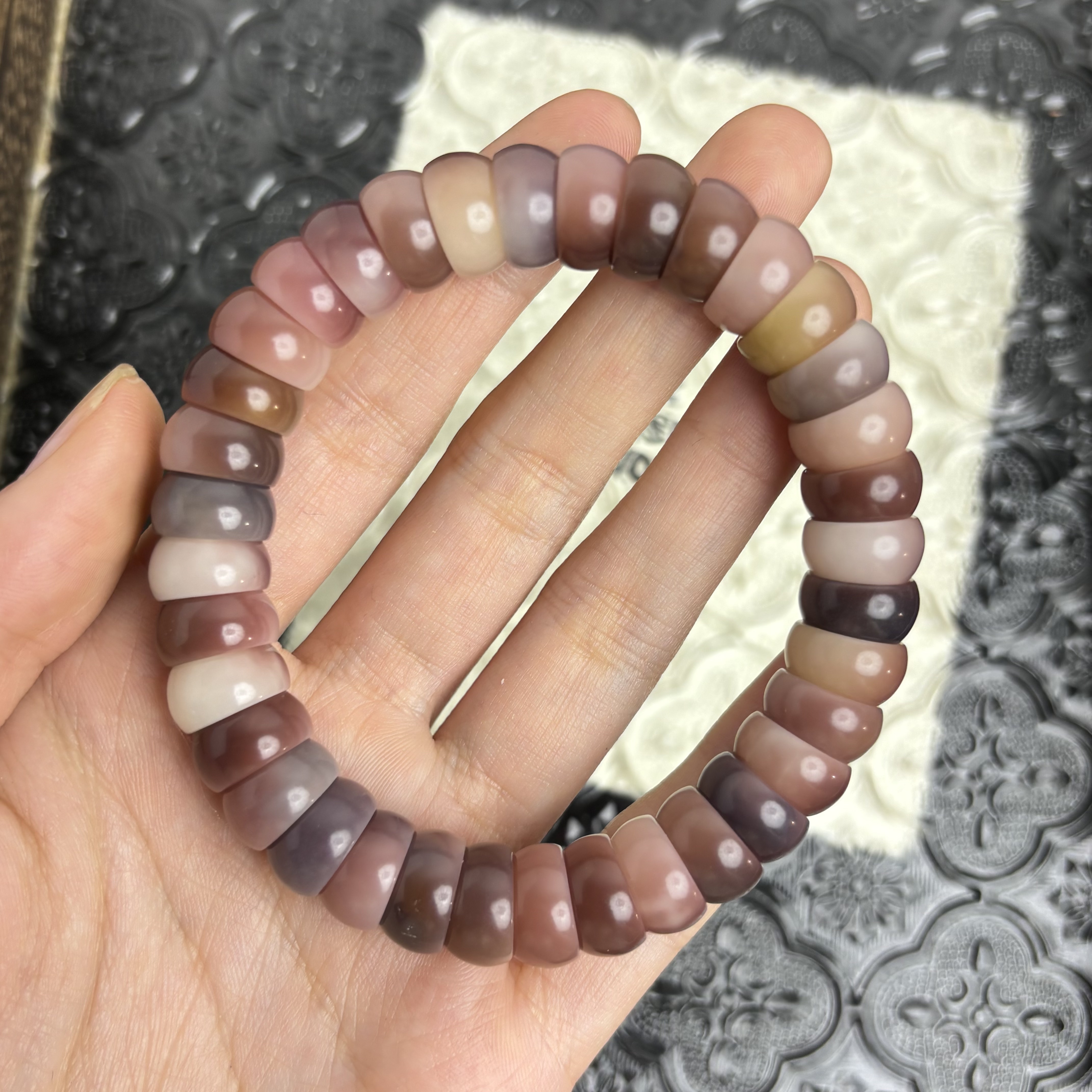 【易柳含烟12*8mm】菩提根粉紫碗肠单圈CS011-2742