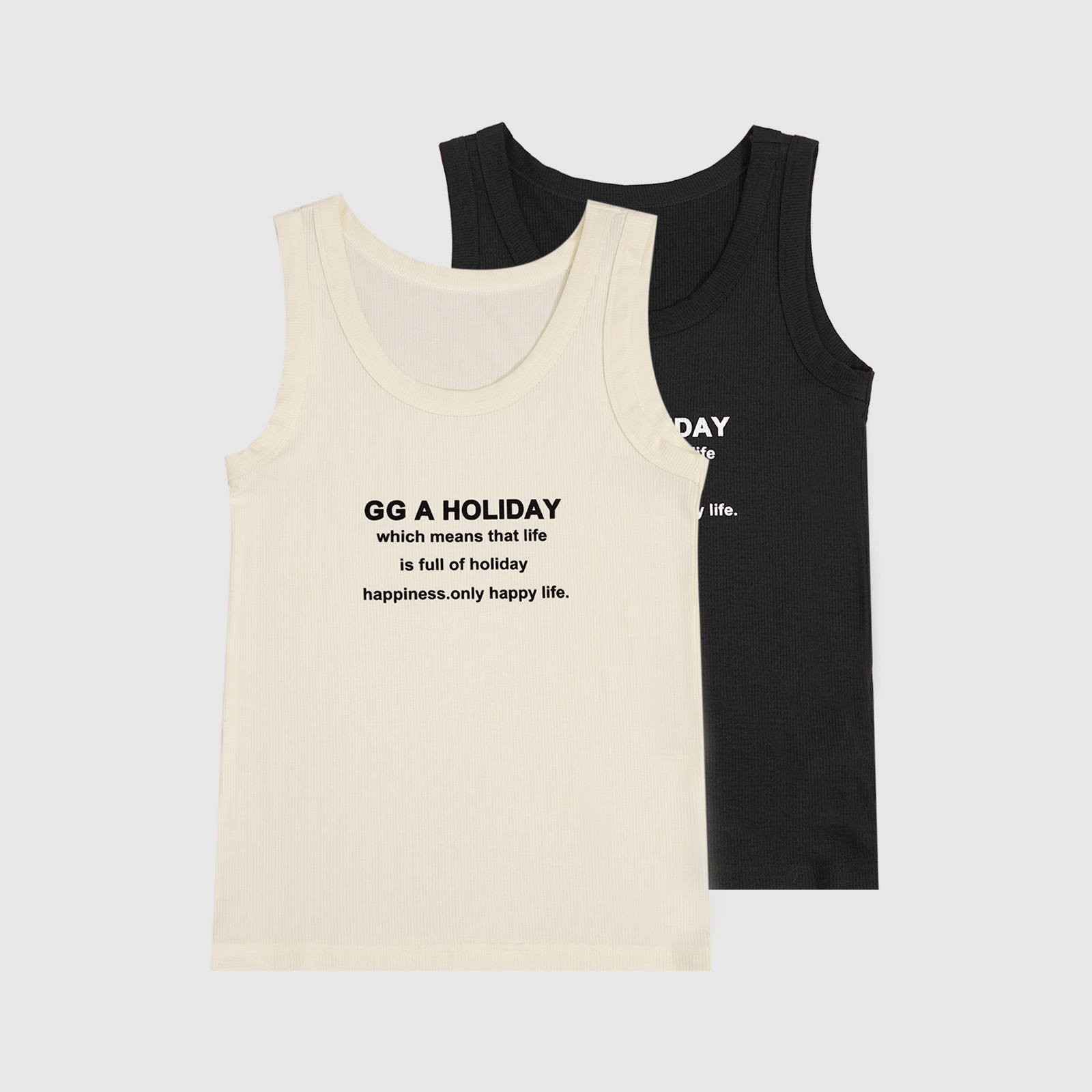 25N夏季新款轻奢高级感美式街头潮流运动健身双色背心 152203