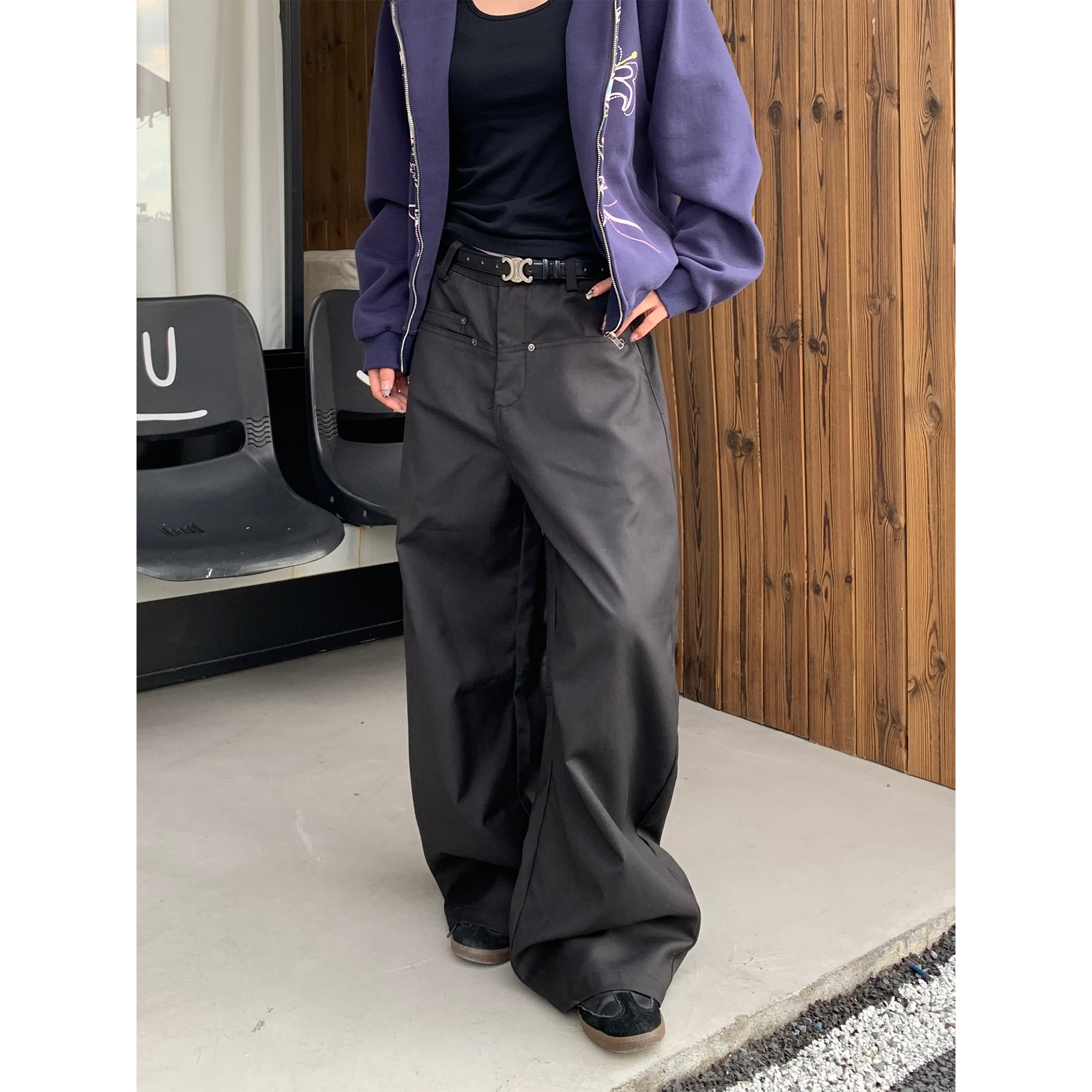 木子羊 美式复古宽松休闲西裤男垂坠感高级感慵懒感裤子情侣潮牌