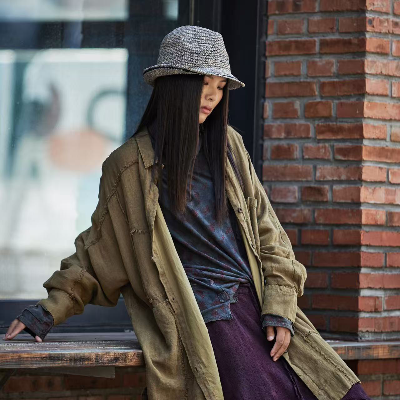 麻依者原创1337#亚麻双层衬衫