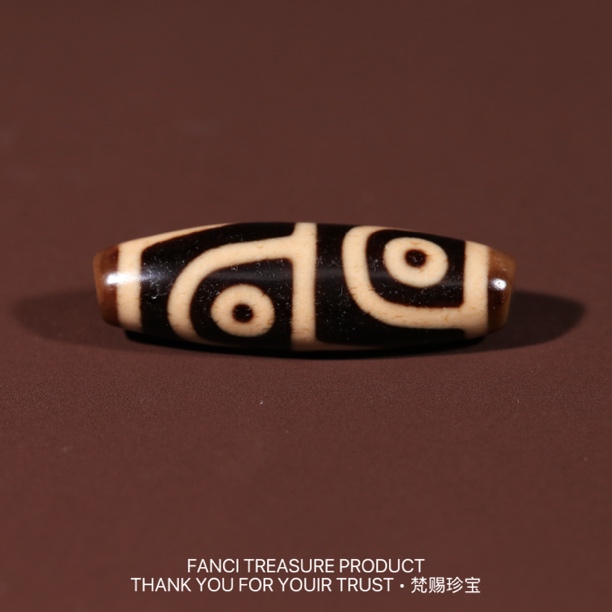 梵赐珍宝·【行运任晓攀老超顶料满砂】怀法如意四眼48.7x14.9mm天珠