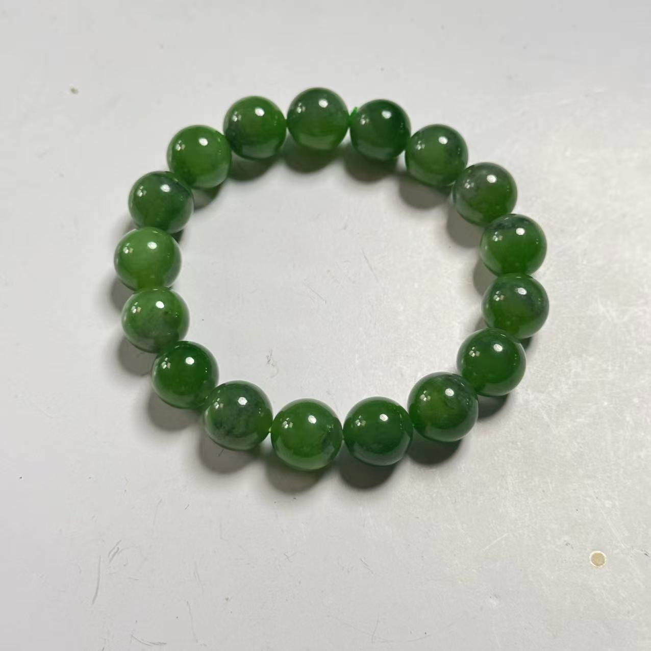 天然碧玉单圈手串—多样性发其一约12mm