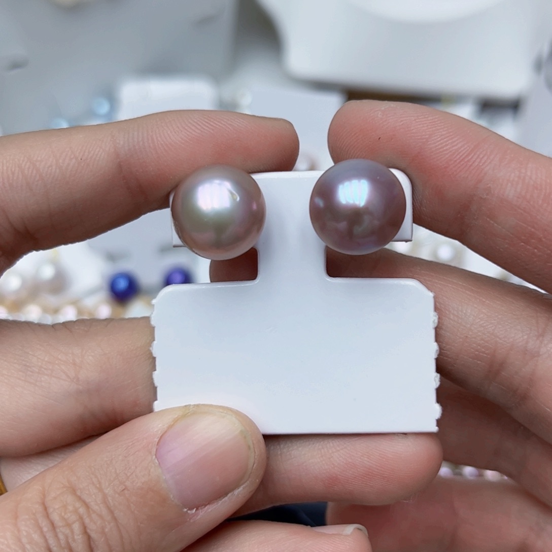 淡水珍珠耳饰银S925镶嵌