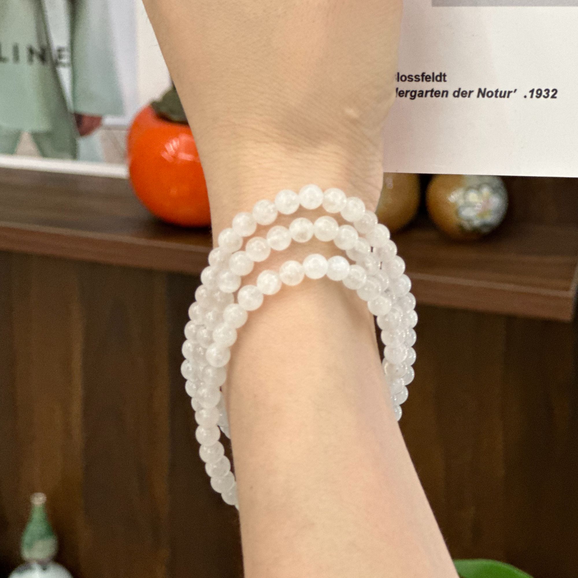 天然蓝月光水晶手串单圈气质5mm