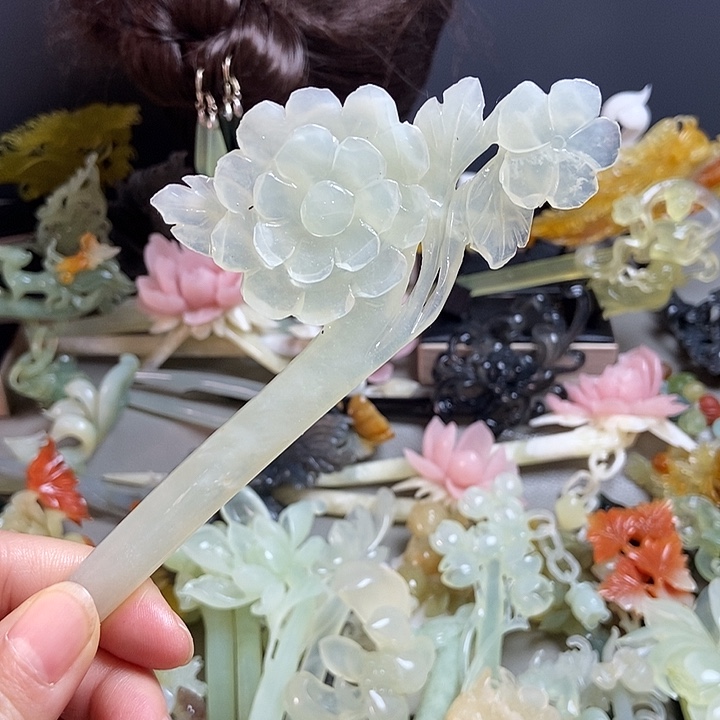 岫玉未镶嵌发簪发簪