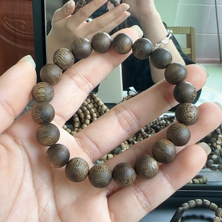 沉香沉香碎屑圆珠单圈卡10mm5克
