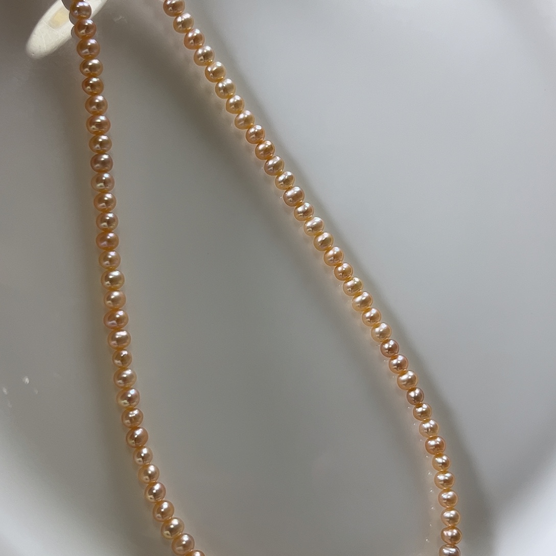 未镶嵌淡水珍珠项链4左右香槟色