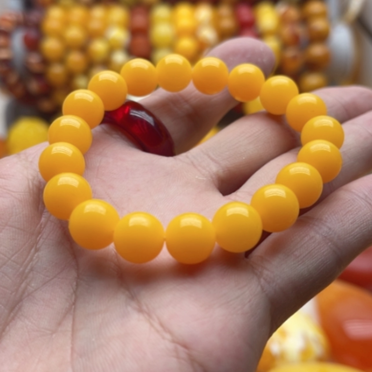 【闪购商品】琥珀手链未镶嵌般*蜜蜡手串卡十