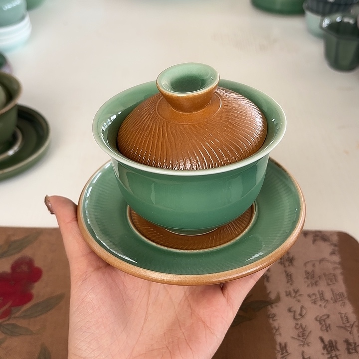 龙泉云间青瓷小米茶器