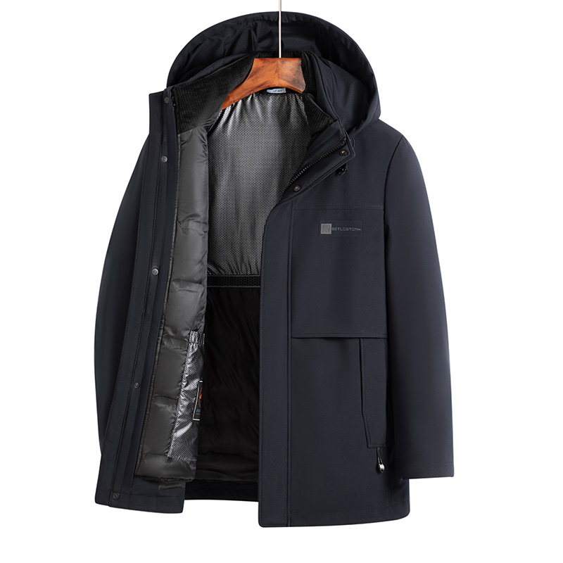 冰飞一衣三穿仿水貂蜂窝蓄热内胆轻商务鹅绒外套23211-82M