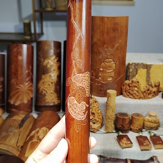 樾***鎅竹老煤竹佛手香筒