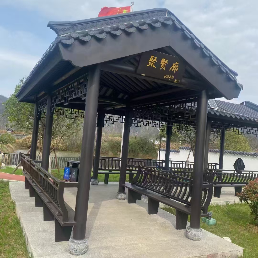 铝代木长廊，铝代木仿古建筑，铝代木廊亭，铝代木仿古构件