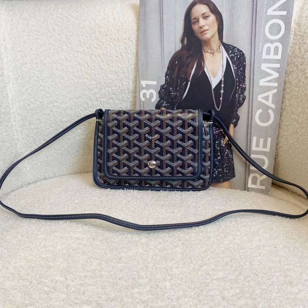 99新 Gaoy/戈雅 壹臻/蓝色老花信封包 36441372