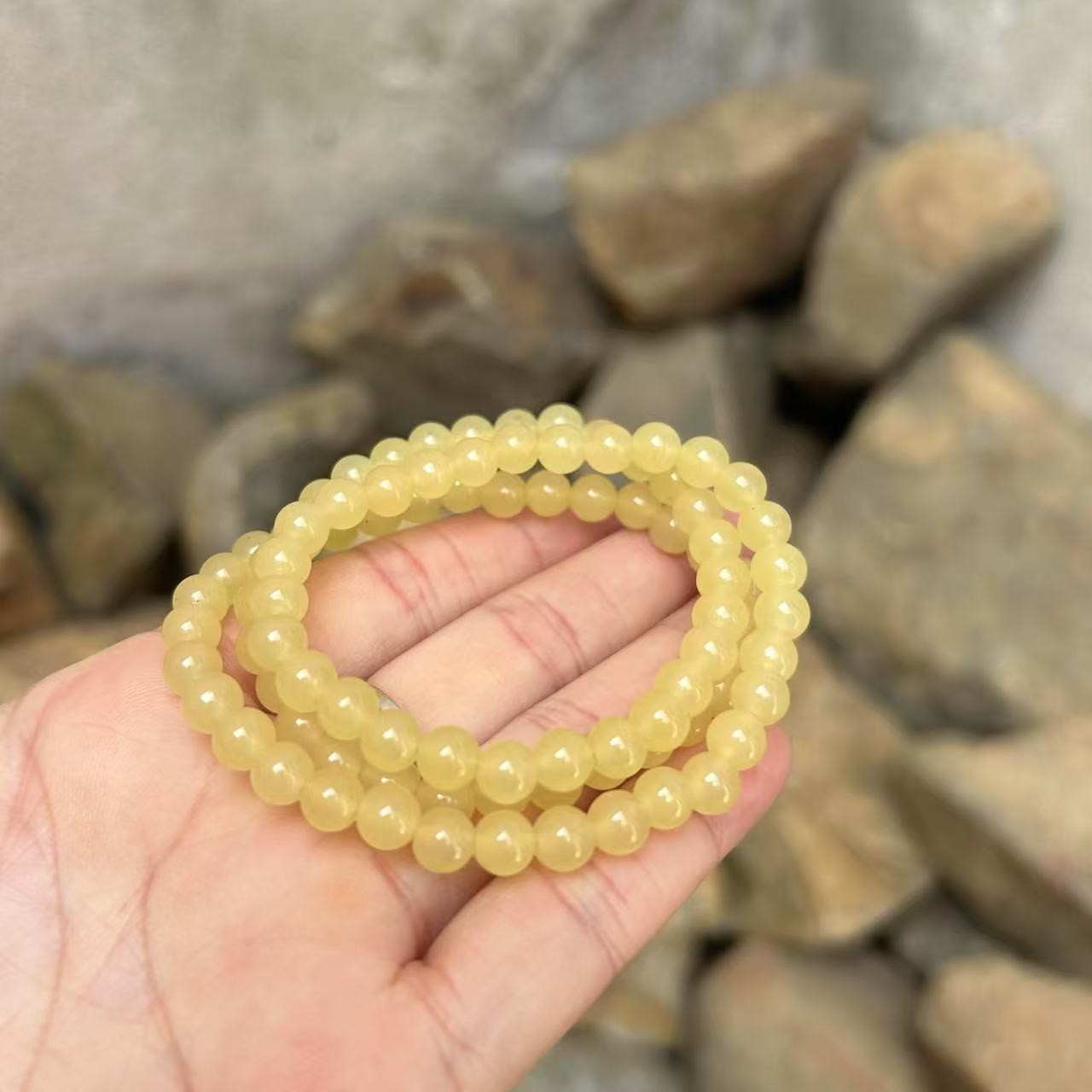 A850精品黄蜜水多圈6mm手串 项链